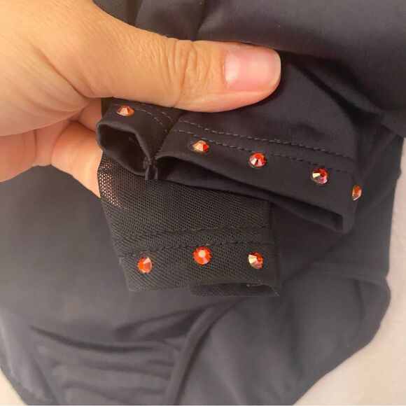 WEISSMAN Ivy Sky Dance Costume black Crystal Asymmetrical Leotard MT11574 MA - Picture 9 of 12